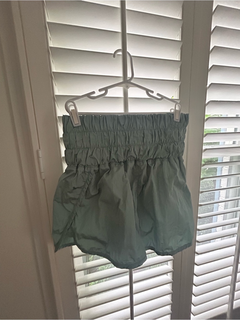 Free people movement way home Smocked Waist Sage Green Shorts